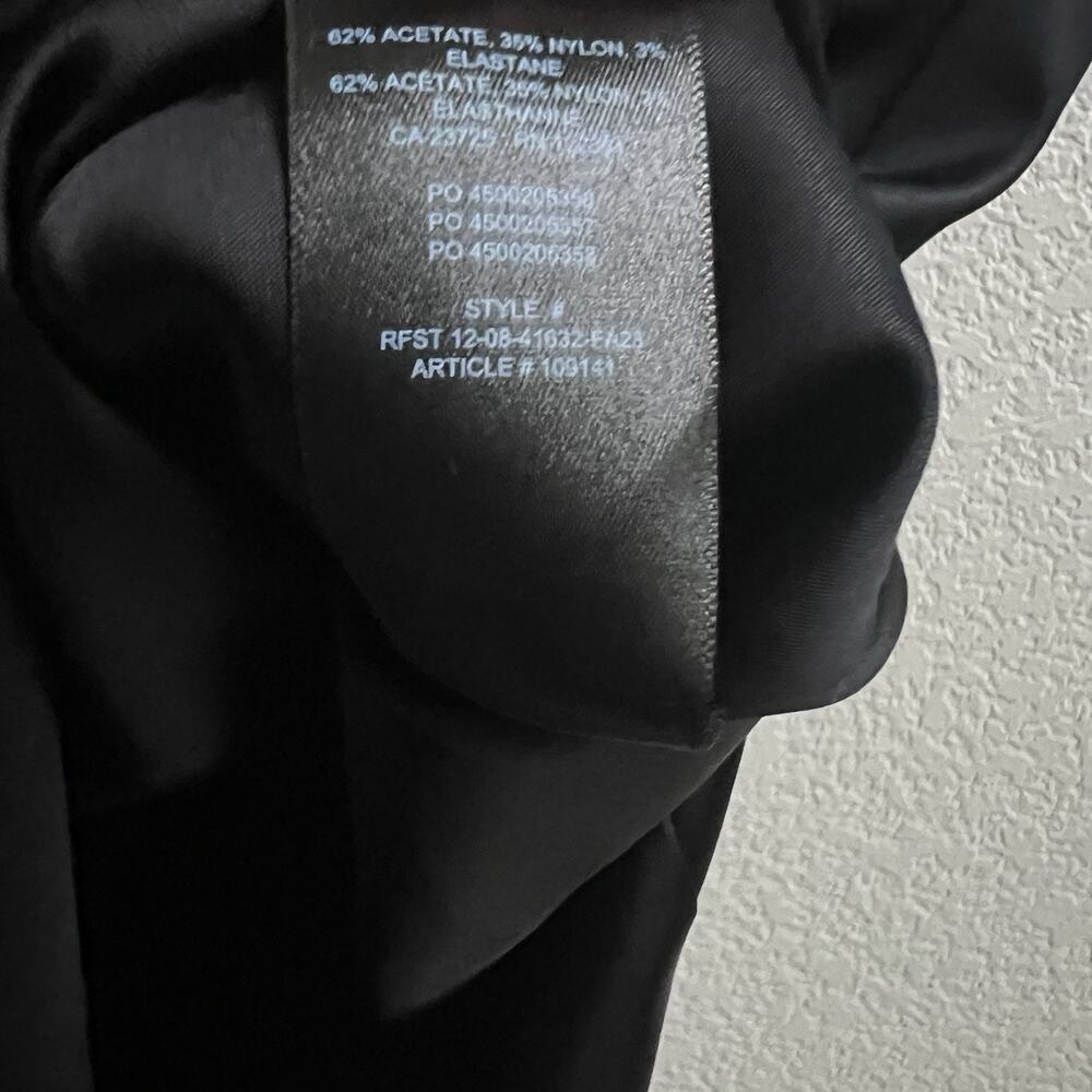 Ten By Babaton Espionage Satin Black Midi Dress Side Slit Sz 8 Cocktail Party - Picture 7 of 10